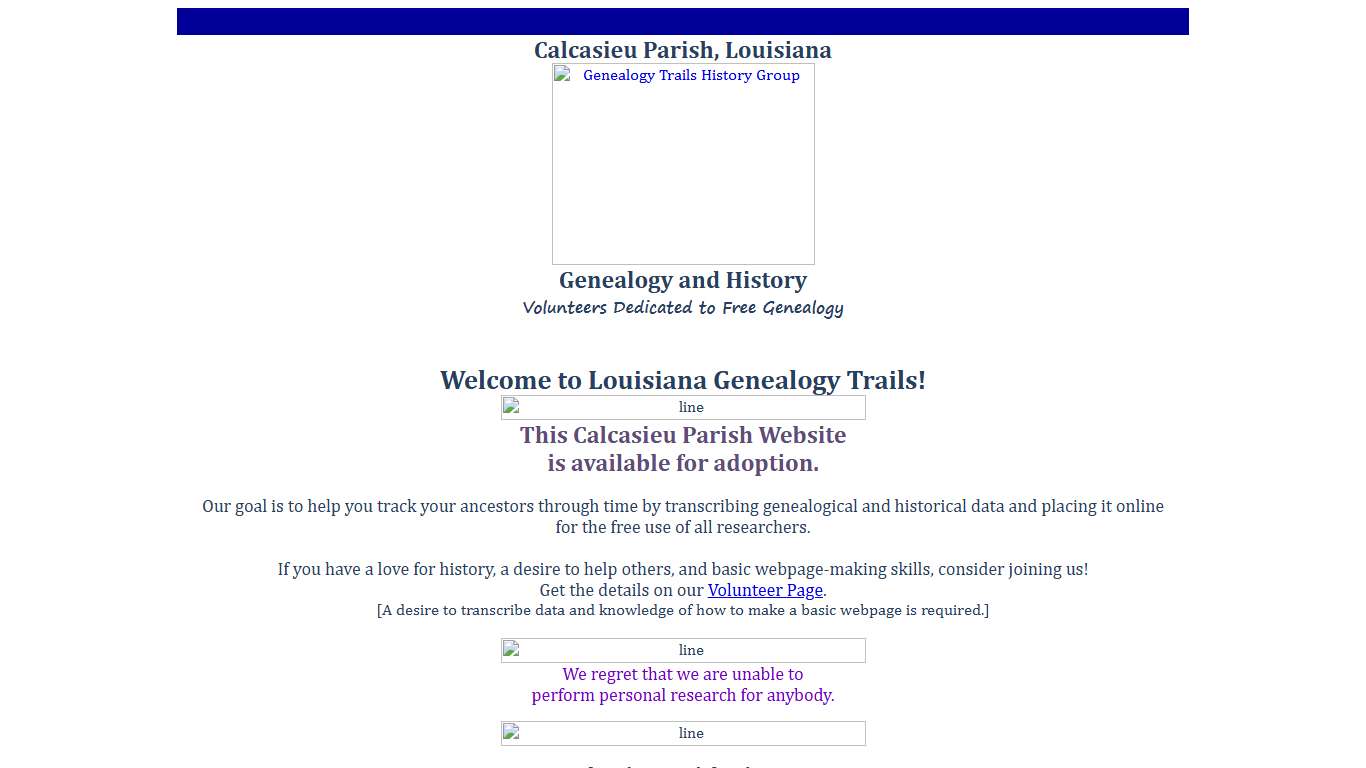 Calcasieu Parish Louisiana Genealogy Trails